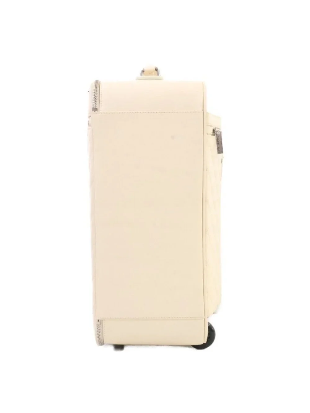 Chanel Vintage Calfskin Beige Quilted Carry Case Travel